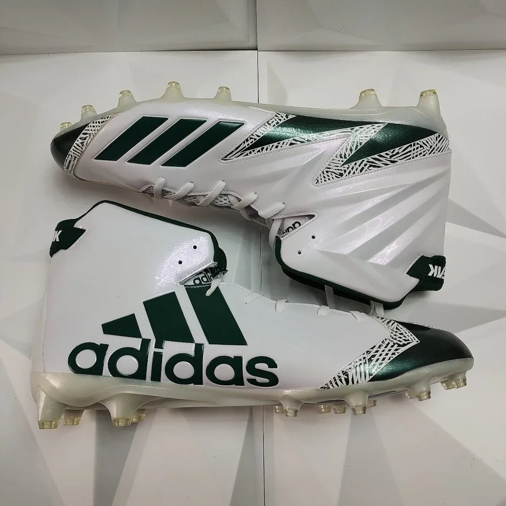 Adidas Mens Football Cleats 17 White Green Shoe Lacrosse Freak X Carbon High - Picture 1 of 14